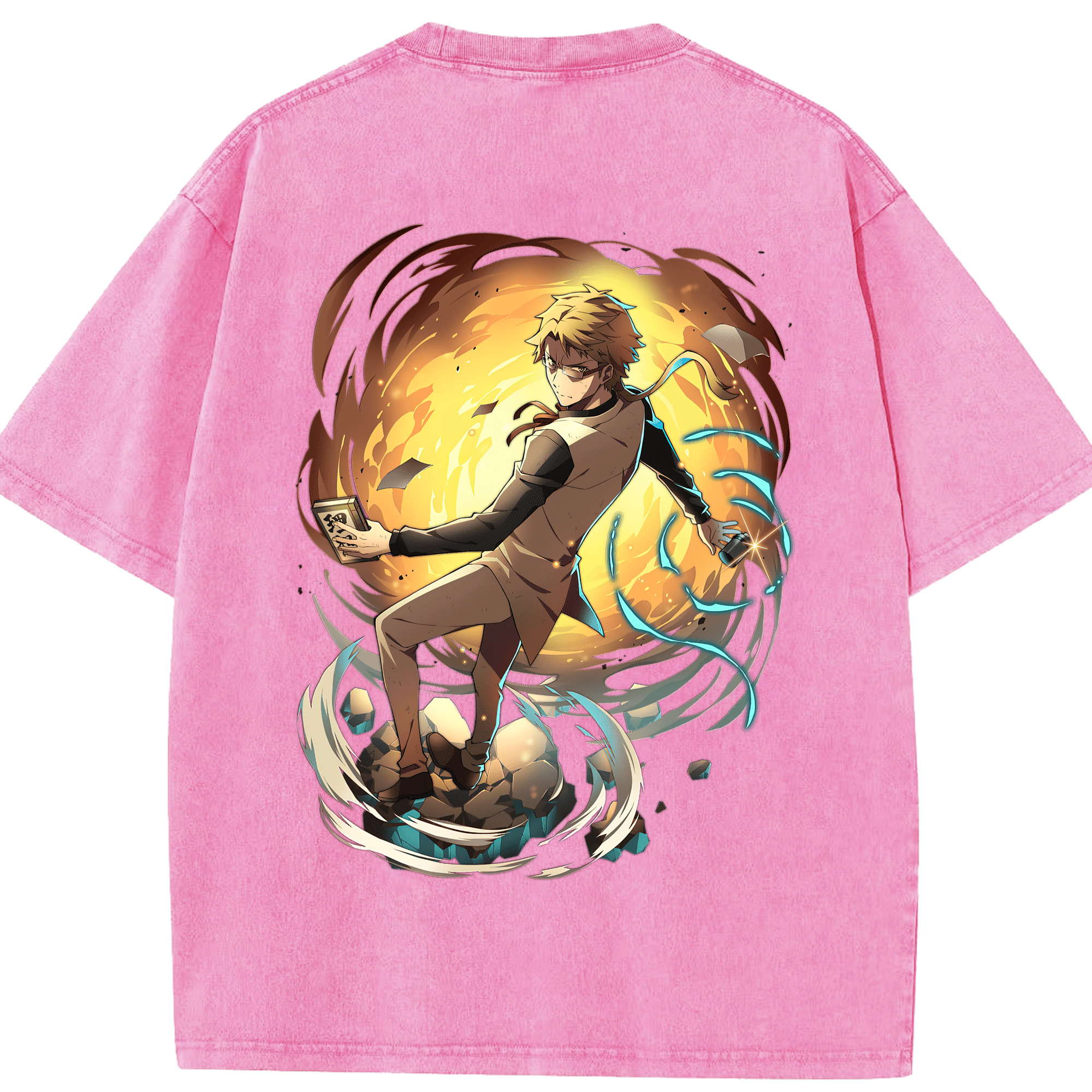 （画像用） 文豪ストレイドッグス Bungo Stray Dogs 綿100% ヴィンテージ風 半袖Tシャツ（背面プリント）